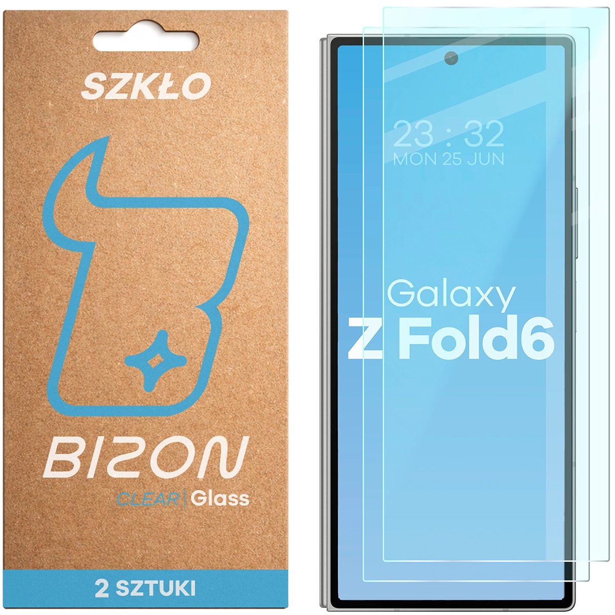 Szkło hartowane Bizon Glass Clear Duo do Samsung Galaxy Z Fold6, 2 sztuki